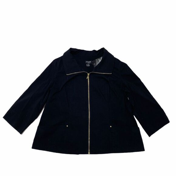 ATTYRE Woman Full Zip Black Jacket Size 1x Nwt - Picture 5 of 10